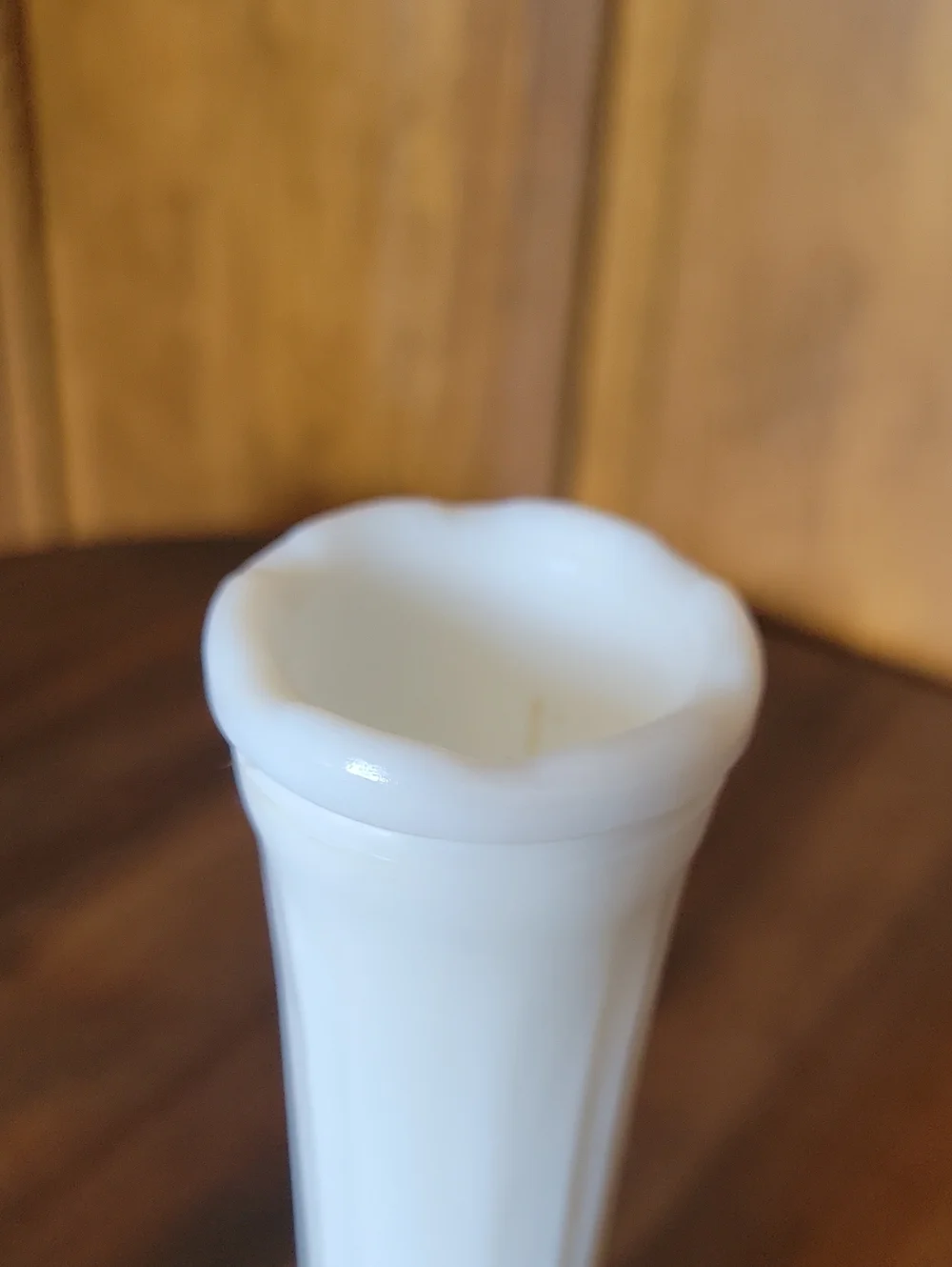 Vintage CLG Co Ribbed Milk Glass Textured Bud Vase
